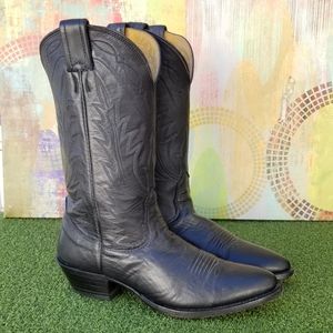 Womens Nacona Black Leather Western Style Cowgirl Boots